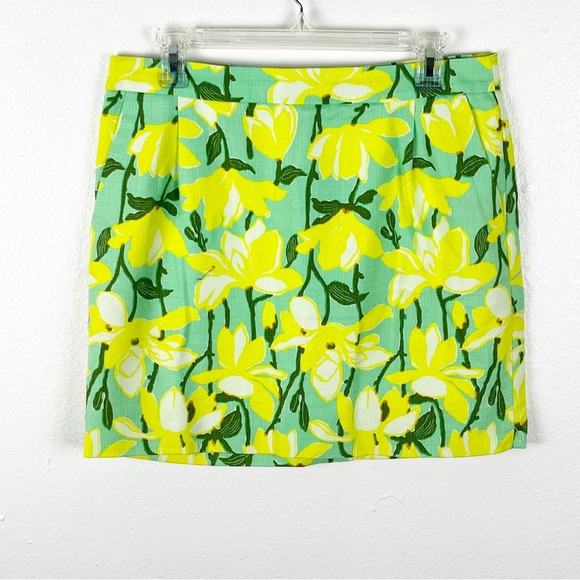 J. Crew Factory Dresses & Skirts - J. CREW Factory Basketweave 100% Cotton Floral Print Lined Skirt Spring Summer 8